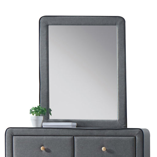 Valda Light Gray Fabric Mirror - Premium Mirror from ACME East - Just $124.80! Shop now at Furniture Wholesale Plus  We are the best furniture store in Nashville, Hendersonville, Goodlettsville, Madison, Antioch, Mount Juliet, Lebanon, Gallatin, Springfield, Murfreesboro, Franklin, Brentwood