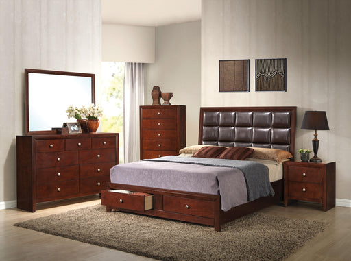 Ilana Brown PU & Brown Cherry Queen Bed - Premium Bed from ACME East - Just $516.75! Shop now at Furniture Wholesale Plus  We are the best furniture store in Nashville, Hendersonville, Goodlettsville, Madison, Antioch, Mount Juliet, Lebanon, Gallatin, Springfield, Murfreesboro, Franklin, Brentwood