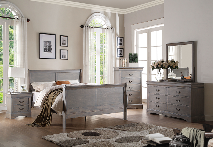 Louis Philippe III Antique Gray Eastern King Bed - Premium Bed from ACME East - Just $512.85! Shop now at Furniture Wholesale Plus  We are the best furniture store in Nashville, Hendersonville, Goodlettsville, Madison, Antioch, Mount Juliet, Lebanon, Gallatin, Springfield, Murfreesboro, Franklin, Brentwood