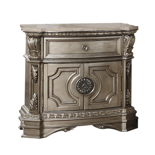 Northville Antique Silver Nightstand (MARBLE TOP) - Premium Nightstand from ACME East - Just $914.55! Shop now at Furniture Wholesale Plus  We are the best furniture store in Nashville, Hendersonville, Goodlettsville, Madison, Antioch, Mount Juliet, Lebanon, Gallatin, Springfield, Murfreesboro, Franklin, Brentwood
