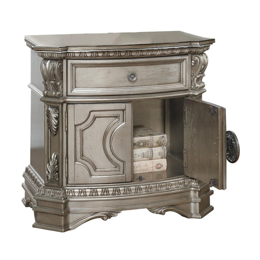 Northville Antique Silver Nightstand (WOOD TOP) - Premium Nightstand from ACME East - Just $805.35! Shop now at Furniture Wholesale Plus  We are the best furniture store in Nashville, Hendersonville, Goodlettsville, Madison, Antioch, Mount Juliet, Lebanon, Gallatin, Springfield, Murfreesboro, Franklin, Brentwood