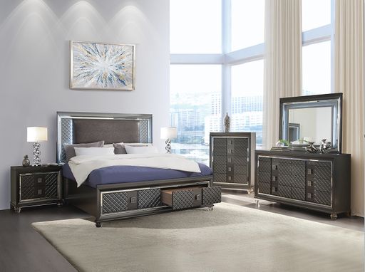 Sawyer PU & Metallic Gray Eastern King Bed - Premium Bed from ACME East - Just $1499.55! Shop now at Furniture Wholesale Plus  We are the best furniture store in Nashville, Hendersonville, Goodlettsville, Madison, Antioch, Mount Juliet, Lebanon, Gallatin, Springfield, Murfreesboro, Franklin, Brentwood