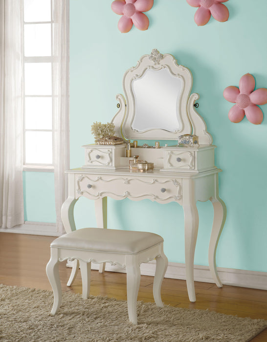 Edalene Pearl White Vanity & Mirror - Premium Mirror from ACME East - Just $741! Shop now at Furniture Wholesale Plus  We are the best furniture store in Nashville, Hendersonville, Goodlettsville, Madison, Antioch, Mount Juliet, Lebanon, Gallatin, Springfield, Murfreesboro, Franklin, Brentwood