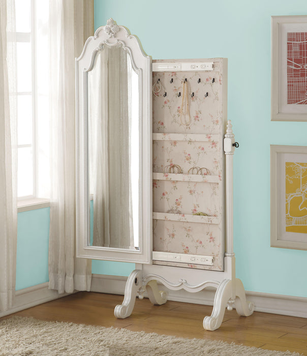 Edalene Pearl White Jewelry Armoire (Cheval) - Premium Armoire from ACME East - Just $415.35! Shop now at Furniture Wholesale Plus  We are the best furniture store in Nashville, Hendersonville, Goodlettsville, Madison, Antioch, Mount Juliet, Lebanon, Gallatin, Springfield, Murfreesboro, Franklin, Brentwood