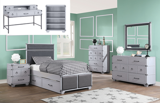 Orchest Gray PU & Gray Twin Bed - Premium Bed from ACME East - Just $672.75! Shop now at Furniture Wholesale Plus  We are the best furniture store in Nashville, Hendersonville, Goodlettsville, Madison, Antioch, Mount Juliet, Lebanon, Gallatin, Springfield, Murfreesboro, Franklin, Brentwood