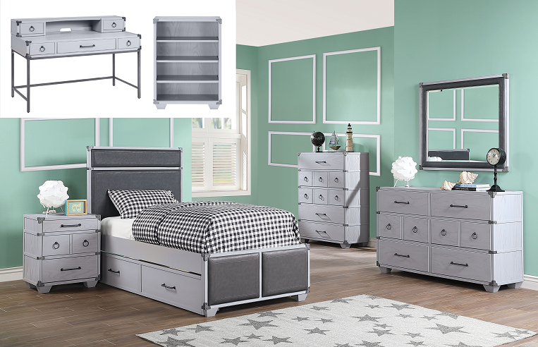 Orchest Gray PU & Gray Twin Bed - Premium Bed from ACME East - Just $672.75! Shop now at Furniture Wholesale Plus  We are the best furniture store in Nashville, Hendersonville, Goodlettsville, Madison, Antioch, Mount Juliet, Lebanon, Gallatin, Springfield, Murfreesboro, Franklin, Brentwood