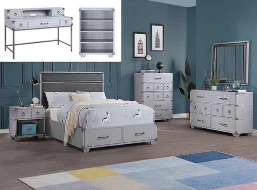 Orchest Gray PU & Gray Twin Bed (Storage) - Premium Bed from ACME East - Just $836.55! Shop now at Furniture Wholesale Plus  We are the best furniture store in Nashville, Hendersonville, Goodlettsville, Madison, Antioch, Mount Juliet, Lebanon, Gallatin, Springfield, Murfreesboro, Franklin, Brentwood