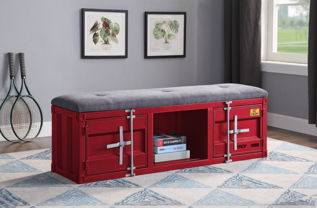 Cargo Gray Fabric & Red Bench (Storage) - Premium Bench from ACME East - Just $579.15! Shop now at Furniture Wholesale Plus  We are the best furniture store in Nashville, Hendersonville, Goodlettsville, Madison, Antioch, Mount Juliet, Lebanon, Gallatin, Springfield, Murfreesboro, Franklin, Brentwood