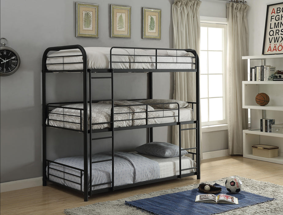 Cairo Sandy Black Bunk Bed (Triple Full) - Premium Bunk Bed from ACME East - Just $719.55! Shop now at Furniture Wholesale Plus  We are the best furniture store in Nashville, Hendersonville, Goodlettsville, Madison, Antioch, Mount Juliet, Lebanon, Gallatin, Springfield, Murfreesboro, Franklin, Brentwood