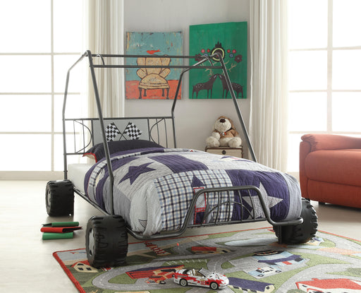 Xander Gunmetal Go Kart Twin Bed - Premium Bed from ACME East - Just $368.55! Shop now at Furniture Wholesale Plus  We are the best furniture store in Nashville, Hendersonville, Goodlettsville, Madison, Antioch, Mount Juliet, Lebanon, Gallatin, Springfield, Murfreesboro, Franklin, Brentwood