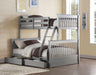 Haley II Gray Bunk Bed (Twin/Full) - Premium Bunk Bed from ACME East - Just $914.55! Shop now at Furniture Wholesale Plus  We are the best furniture store in Nashville, Hendersonville, Goodlettsville, Madison, Antioch, Mount Juliet, Lebanon, Gallatin, Springfield, Murfreesboro, Franklin, Brentwood