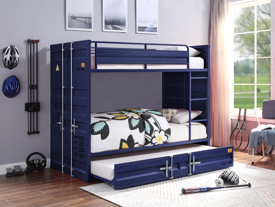 Cargo Blue Bunk Bed (Twin/Twin) - Premium Bunk Bed from ACME East - Just $1051.05! Shop now at Furniture Wholesale Plus  We are the best furniture store in Nashville, Hendersonville, Goodlettsville, Madison, Antioch, Mount Juliet, Lebanon, Gallatin, Springfield, Murfreesboro, Franklin, Brentwood