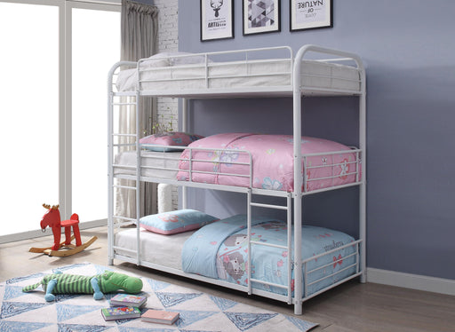 Cairo White Bunk Bed (Triple Twin) - Premium Bunk Bed from ACME East - Just $583.05! Shop now at Furniture Wholesale Plus  We are the best furniture store in Nashville, Hendersonville, Goodlettsville, Madison, Antioch, Mount Juliet, Lebanon, Gallatin, Springfield, Murfreesboro, Franklin, Brentwood
