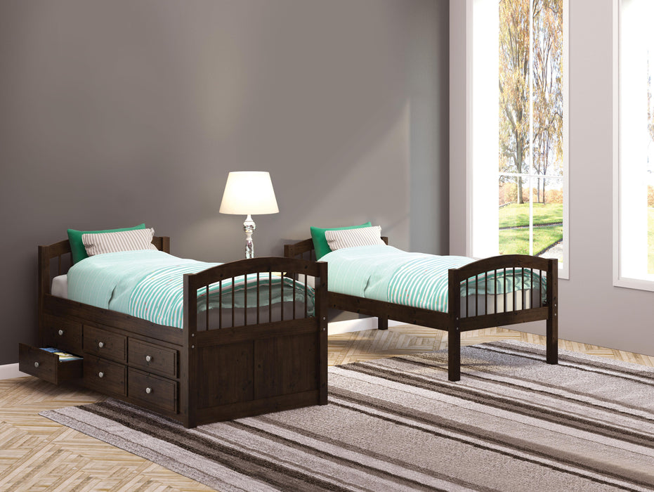 Micah Espresso Bunk Bed & Trundle (Twin/Twin) - Premium Bunk Bed w/ Trundle from ACME East - Just $1012.05! Shop now at Furniture Wholesale Plus  We are the best furniture store in Nashville, Hendersonville, Goodlettsville, Madison, Antioch, Mount Juliet, Lebanon, Gallatin, Springfield, Murfreesboro, Franklin, Brentwood