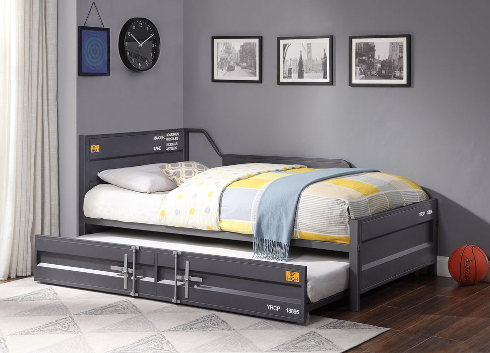 Cargo Gunmetal Daybed & Trundle (Twin Size) - Premium Daybed w/ Trundle from ACME East - Just $641.55! Shop now at Furniture Wholesale Plus  We are the best furniture store in Nashville, Hendersonville, Goodlettsville, Madison, Antioch, Mount Juliet, Lebanon, Gallatin, Springfield, Murfreesboro, Franklin, Brentwood