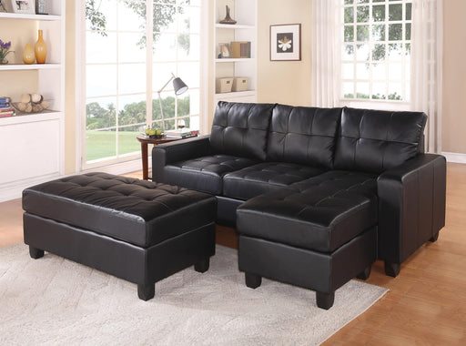 Lyssa Black Bonded Leather Match Sectional Sofa & Ottoman - Premium Sectional from ACME East - Just $1168.05! Shop now at Furniture Wholesale Plus  We are the best furniture store in Nashville, Hendersonville, Goodlettsville, Madison, Antioch, Mount Juliet, Lebanon, Gallatin, Springfield, Murfreesboro, Franklin, Brentwood