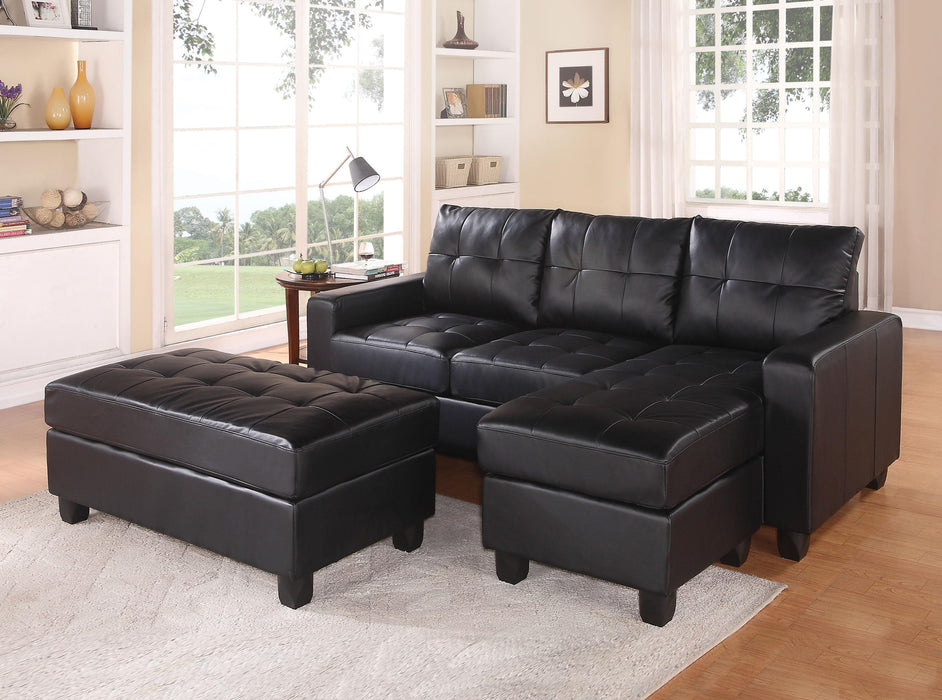 Lyssa Black Bonded Leather Match Sectional Sofa & Ottoman - Premium Sectional from ACME East - Just $1168.05! Shop now at Furniture Wholesale Plus  We are the best furniture store in Nashville, Hendersonville, Goodlettsville, Madison, Antioch, Mount Juliet, Lebanon, Gallatin, Springfield, Murfreesboro, Franklin, Brentwood