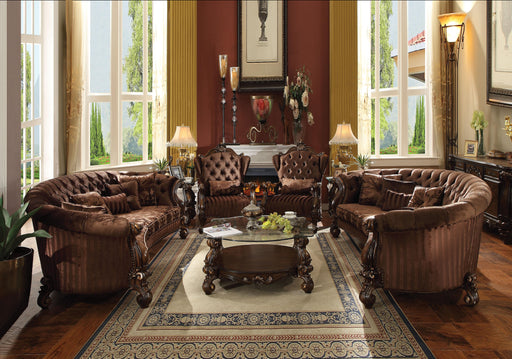 Versailles Brown Velvet & Cherry Oak Sofa w/5 Pillows - Premium Sofa from ACME East - Just $4808.70! Shop now at Furniture Wholesale Plus  We are the best furniture store in Nashville, Hendersonville, Goodlettsville, Madison, Antioch, Mount Juliet, Lebanon, Gallatin, Springfield, Murfreesboro, Franklin, Brentwood