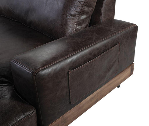 Silchester Oak & Distress Chocolate Top Grain Leather Sofa - Premium Sofa from ACME East - Just $4613.70! Shop now at Furniture Wholesale Plus  We are the best furniture store in Nashville, Hendersonville, Goodlettsville, Madison, Antioch, Mount Juliet, Lebanon, Gallatin, Springfield, Murfreesboro, Franklin, Brentwood