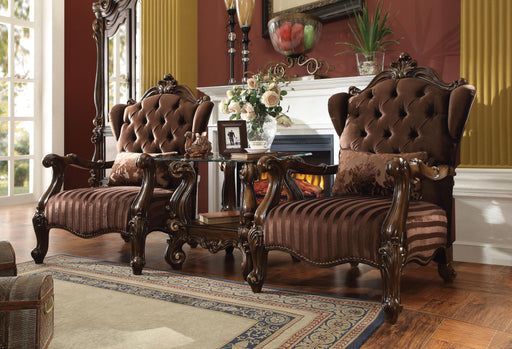 Versailles Brown Velvet & Cherry Oak Chair & 1 Pillow - Premium Chair from ACME East - Just $1628.25! Shop now at Furniture Wholesale Plus  We are the best furniture store in Nashville, Hendersonville, Goodlettsville, Madison, Antioch, Mount Juliet, Lebanon, Gallatin, Springfield, Murfreesboro, Franklin, Brentwood