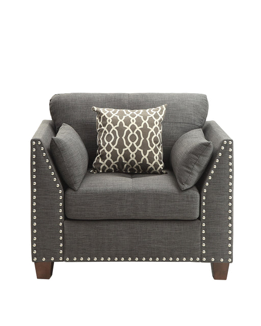 Laurissa Light Charcoal Linen Chair & 3 Pillows - Premium Chair from ACME East - Just $399.75! Shop now at Furniture Wholesale Plus  We are the best furniture store in Nashville, Hendersonville, Goodlettsville, Madison, Antioch, Mount Juliet, Lebanon, Gallatin, Springfield, Murfreesboro, Franklin, Brentwood