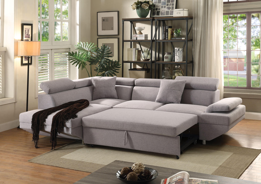 Jemima Gray Fabric Sectional Sofa w/Sleeper - Premium Sectional from ACME East - Just $1948.05! Shop now at Furniture Wholesale Plus  We are the best furniture store in Nashville, Hendersonville, Goodlettsville, Madison, Antioch, Mount Juliet, Lebanon, Gallatin, Springfield, Murfreesboro, Franklin, Brentwood