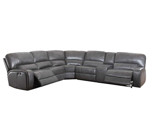 Saul Gray Leather-Aire Sectional Sofa (Power Motion/USB) - Premium Sectional from ACME East - Just $2942.55! Shop now at Furniture Wholesale Plus  We are the best furniture store in Nashville, Hendersonville, Goodlettsville, Madison, Antioch, Mount Juliet, Lebanon, Gallatin, Springfield, Murfreesboro, Franklin, Brentwood