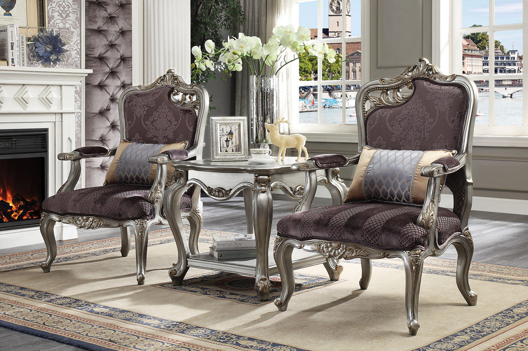 Picardy Velvet & Antique Platinum Chair & 1 Pillow - Premium Chair from ACME East - Just $1132.95! Shop now at Furniture Wholesale Plus  We are the best furniture store in Nashville, Hendersonville, Goodlettsville, Madison, Antioch, Mount Juliet, Lebanon, Gallatin, Springfield, Murfreesboro, Franklin, Brentwood
