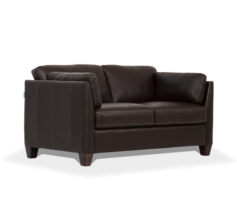 Matias Chocolate Leather Loveseat - Premium Loveseat from ACME East - Just $2326.35! Shop now at Furniture Wholesale Plus  We are the best furniture store in Nashville, Hendersonville, Goodlettsville, Madison, Antioch, Mount Juliet, Lebanon, Gallatin, Springfield, Murfreesboro, Franklin, Brentwood