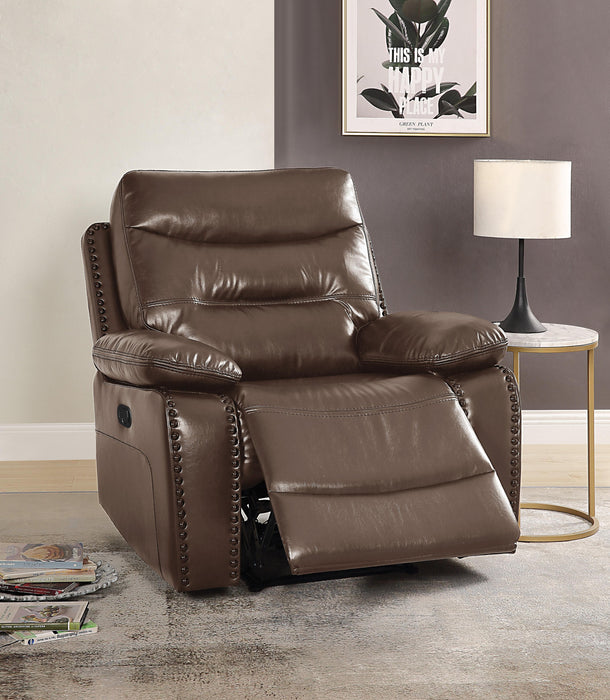 Aashi Brown Leather-Gel Match Recliner (Motion) - Premium Recliner from ACME East - Just $680.55! Shop now at Furniture Wholesale Plus  We are the best furniture store in Nashville, Hendersonville, Goodlettsville, Madison, Antioch, Mount Juliet, Lebanon, Gallatin, Springfield, Murfreesboro, Franklin, Brentwood