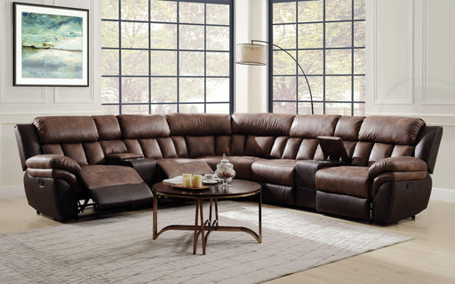 Jaylen Toffee & Espresso Polished Microfiber Sectional Sofa (Motion) - Premium Sectional from ACME East - Just $3430.05! Shop now at Furniture Wholesale Plus  We are the best furniture store in Nashville, Hendersonville, Goodlettsville, Madison, Antioch, Mount Juliet, Lebanon, Gallatin, Springfield, Murfreesboro, Franklin, Brentwood