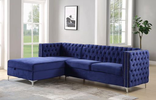 Sullivan Navy Blue Velvet Sectional Sofa - Premium Sectional from ACME East - Just $1441.05! Shop now at Furniture Wholesale Plus  We are the best furniture store in Nashville, Hendersonville, Goodlettsville, Madison, Antioch, Mount Juliet, Lebanon, Gallatin, Springfield, Murfreesboro, Franklin, Brentwood