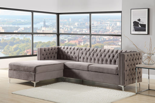 Sullivan Gray Velvet Sectional Sofa - Premium Sectional from ACME East - Just $1441.05! Shop now at Furniture Wholesale Plus  We are the best furniture store in Nashville, Hendersonville, Goodlettsville, Madison, Antioch, Mount Juliet, Lebanon, Gallatin, Springfield, Murfreesboro, Franklin, Brentwood