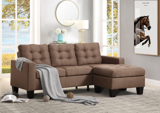 Earsom Brown Linen Sectional Sofa (Rev. Chaise) - Premium Sectional from ACME East - Just $700.05! Shop now at Furniture Wholesale Plus  We are the best furniture store in Nashville, Hendersonville, Goodlettsville, Madison, Antioch, Mount Juliet, Lebanon, Gallatin, Springfield, Murfreesboro, Franklin, Brentwood