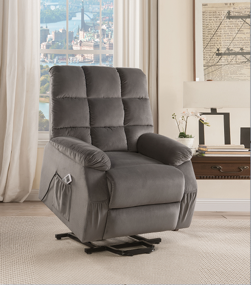 Ipompea Gray Velvet Recliner w/Power Lift & Massage - Premium Recliner from ACME East - Just $1010.10! Shop now at Furniture Wholesale Plus  We are the best furniture store in Nashville, Hendersonville, Goodlettsville, Madison, Antioch, Mount Juliet, Lebanon, Gallatin, Springfield, Murfreesboro, Franklin, Brentwood