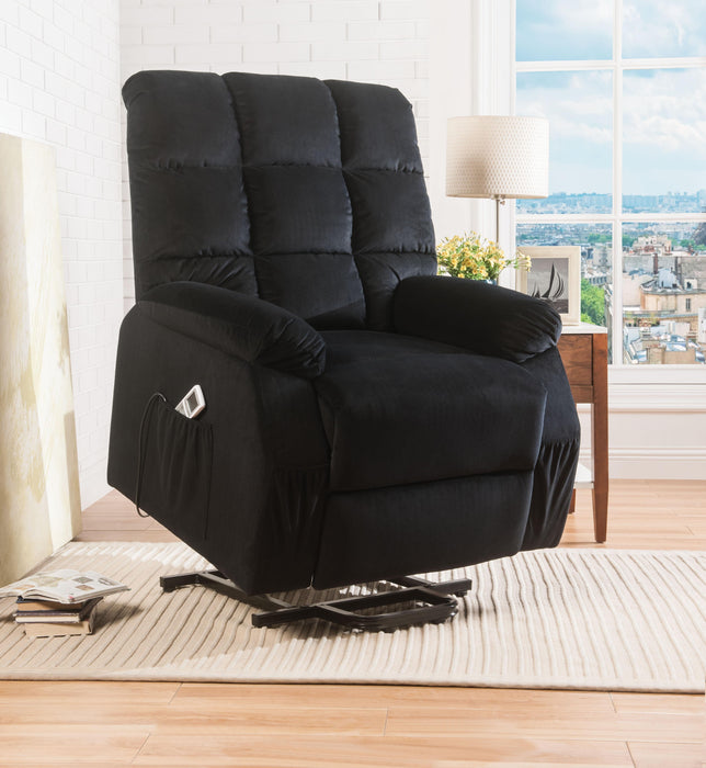 Ipompea Black Velvet Recliner w/Power Lift & Massage - Premium Recliner from ACME East - Just $1010.10! Shop now at Furniture Wholesale Plus  We are the best furniture store in Nashville, Hendersonville, Goodlettsville, Madison, Antioch, Mount Juliet, Lebanon, Gallatin, Springfield, Murfreesboro, Franklin, Brentwood