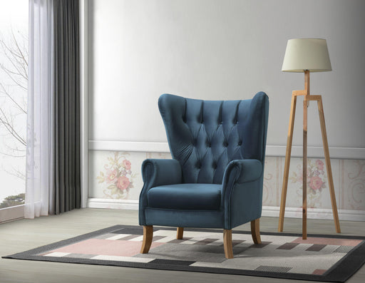 Adonis Azure Blue Velvet Accent Chair - Premium Chair from ACME East - Just $1004.25! Shop now at Furniture Wholesale Plus  We are the best furniture store in Nashville, Hendersonville, Goodlettsville, Madison, Antioch, Mount Juliet, Lebanon, Gallatin, Springfield, Murfreesboro, Franklin, Brentwood