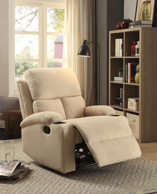 Rosia Beige Velvet Recliner (Motion) - Premium Recliner from ACME East - Just $427.05! Shop now at Furniture Wholesale Plus  We are the best furniture store in Nashville, Hendersonville, Goodlettsville, Madison, Antioch, Mount Juliet, Lebanon, Gallatin, Springfield, Murfreesboro, Franklin, Brentwood