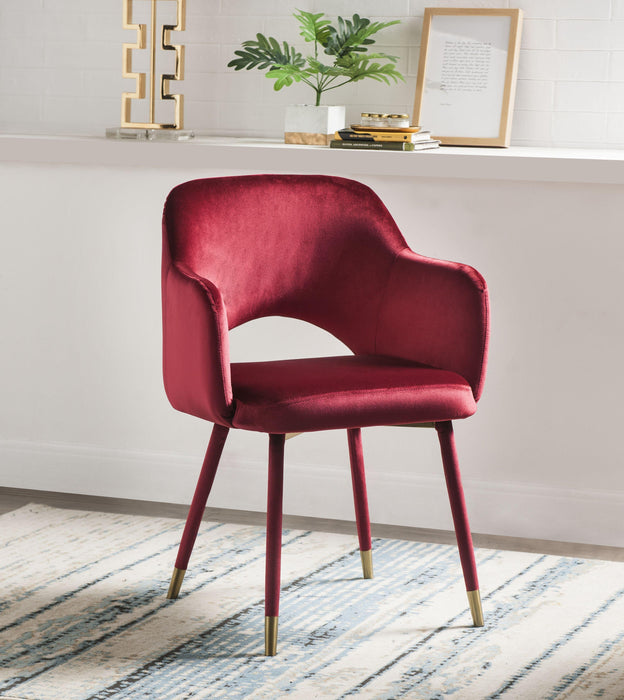 Applewood Bordeaux-Red Velvet & Gold Accent Chair - Premium Chair from ACME East - Just $329.55! Shop now at Furniture Wholesale Plus  We are the best furniture store in Nashville, Hendersonville, Goodlettsville, Madison, Antioch, Mount Juliet, Lebanon, Gallatin, Springfield, Murfreesboro, Franklin, Brentwood