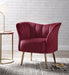Reese Burgundy Velvet & Gold Accent Chair - Premium Chair from ACME East - Just $419.25! Shop now at Furniture Wholesale Plus  We are the best furniture store in Nashville, Hendersonville, Goodlettsville, Madison, Antioch, Mount Juliet, Lebanon, Gallatin, Springfield, Murfreesboro, Franklin, Brentwood