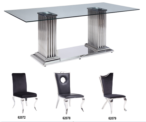 Cyrene Stainless Steel & Clear Glass Dining Table - Premium Dining Table from ACME East - Just $1288.95! Shop now at Furniture Wholesale Plus  We are the best furniture store in Nashville, Hendersonville, Goodlettsville, Madison, Antioch, Mount Juliet, Lebanon, Gallatin, Springfield, Murfreesboro, Franklin, Brentwood