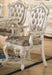Chantelle Rose Gold PU & Pearl White Arm Chair - Premium Dining Chair from ACME East - Just $1092! Shop now at Furniture Wholesale Plus  We are the best furniture store in Nashville, Hendersonville, Goodlettsville, Madison, Antioch, Mount Juliet, Lebanon, Gallatin, Springfield, Murfreesboro, Franklin, Brentwood