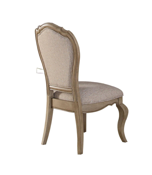 Chelmsford Beige Fabric & Antique Taupe Side Chair - Premium Dining Chair from ACME East - Just $702! Shop now at Furniture Wholesale Plus  We are the best furniture store in Nashville, Hendersonville, Goodlettsville, Madison, Antioch, Mount Juliet, Lebanon, Gallatin, Springfield, Murfreesboro, Franklin, Brentwood