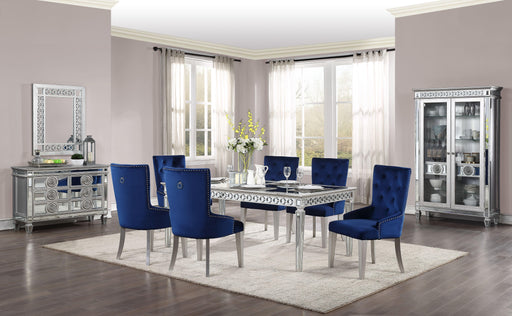 Varian Mirrored & Antique Platinum Dining Table (72"L) - Premium Dining Table from ACME East - Just $949.65! Shop now at Furniture Wholesale Plus  We are the best furniture store in Nashville, Hendersonville, Goodlettsville, Madison, Antioch, Mount Juliet, Lebanon, Gallatin, Springfield, Murfreesboro, Franklin, Brentwood