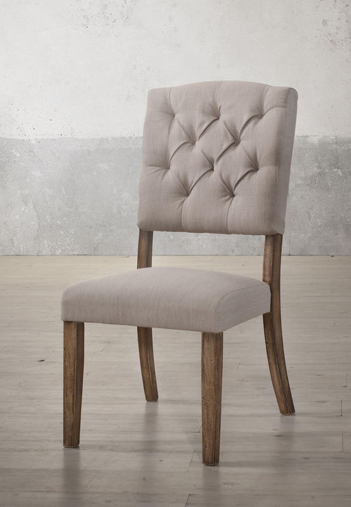 Bernard Cream Linen & Weathered Oak Side Chair - Premium Dining Chair from ACME East - Just $386.10! Shop now at Furniture Wholesale Plus  We are the best furniture store in Nashville, Hendersonville, Goodlettsville, Madison, Antioch, Mount Juliet, Lebanon, Gallatin, Springfield, Murfreesboro, Franklin, Brentwood
