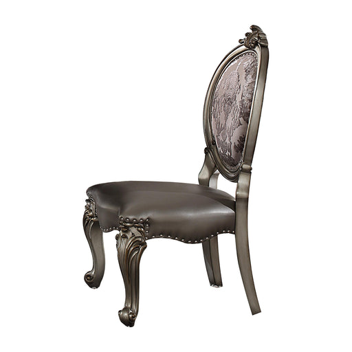 Versailles Silver PU & Antique Platinum Side Chair - Premium Dining Chair from ACME East - Just $1095.90! Shop now at Furniture Wholesale Plus  We are the best furniture store in Nashville, Hendersonville, Goodlettsville, Madison, Antioch, Mount Juliet, Lebanon, Gallatin, Springfield, Murfreesboro, Franklin, Brentwood