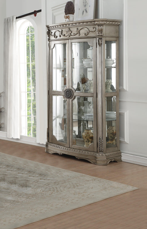 Northville Antique Silver Curio Cabinet - Premium Curio from ACME East - Just $2895.75! Shop now at Furniture Wholesale Plus  We are the best furniture store in Nashville, Hendersonville, Goodlettsville, Madison, Antioch, Mount Juliet, Lebanon, Gallatin, Springfield, Murfreesboro, Franklin, Brentwood