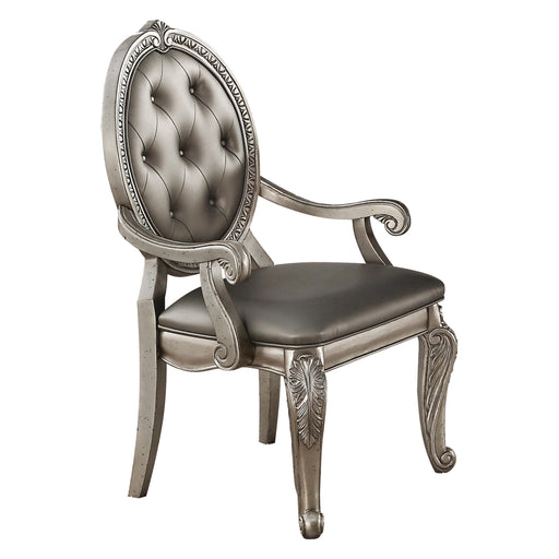 Northville PU & Antique Silver Arm Chair - Premium Dining Chair from ACME East - Just $856.05! Shop now at Furniture Wholesale Plus  We are the best furniture store in Nashville, Hendersonville, Goodlettsville, Madison, Antioch, Mount Juliet, Lebanon, Gallatin, Springfield, Murfreesboro, Franklin, Brentwood