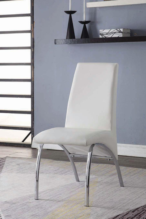 Pervis White PU & Chrome Side Chair - Premium Dining Chair from ACME East - Just $378.30! Shop now at Furniture Wholesale Plus  We are the best furniture store in Nashville, Hendersonville, Goodlettsville, Madison, Antioch, Mount Juliet, Lebanon, Gallatin, Springfield, Murfreesboro, Franklin, Brentwood