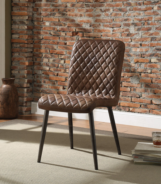 Hosmer Vintage Chocolate Top Grain Leather & Antique Black Side Chair - Premium Dining Chair from ACME East - Just $1205.10! Shop now at Furniture Wholesale Plus  We are the best furniture store in Nashville, Hendersonville, Goodlettsville, Madison, Antioch, Mount Juliet, Lebanon, Gallatin, Springfield, Murfreesboro, Franklin, Brentwood